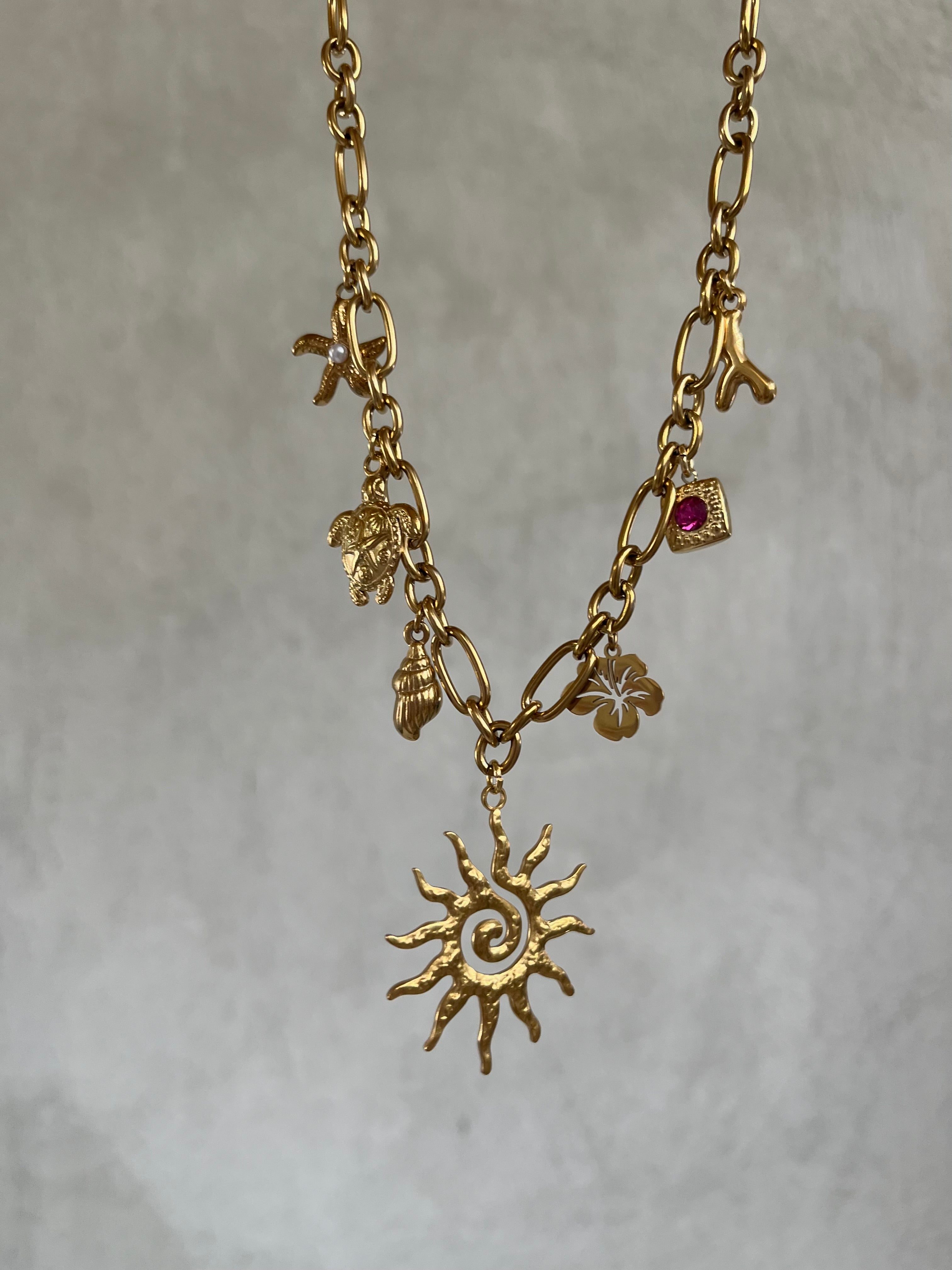 El Sol Charm Necklace