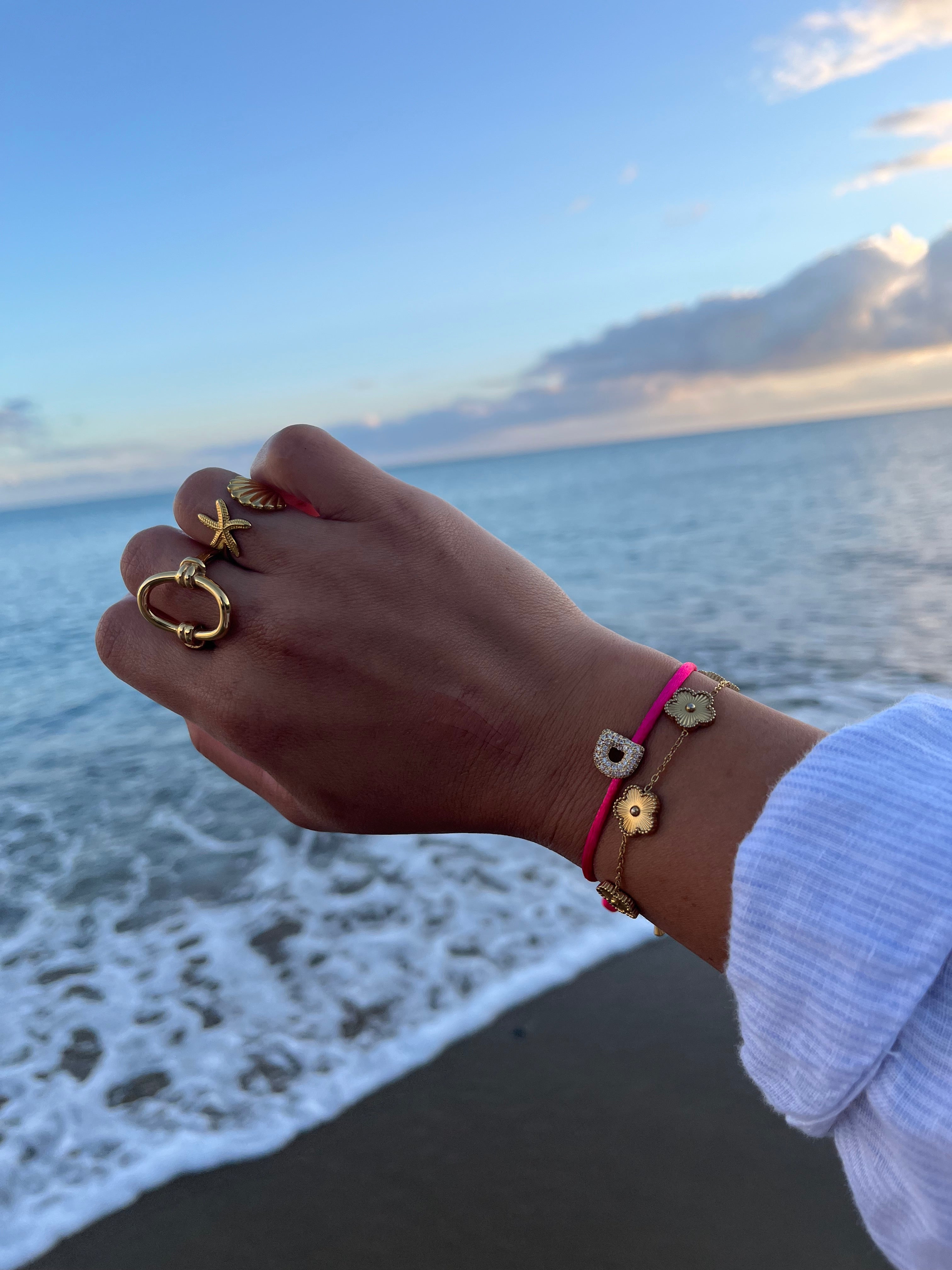 Bubble Letter Pink Bracelet