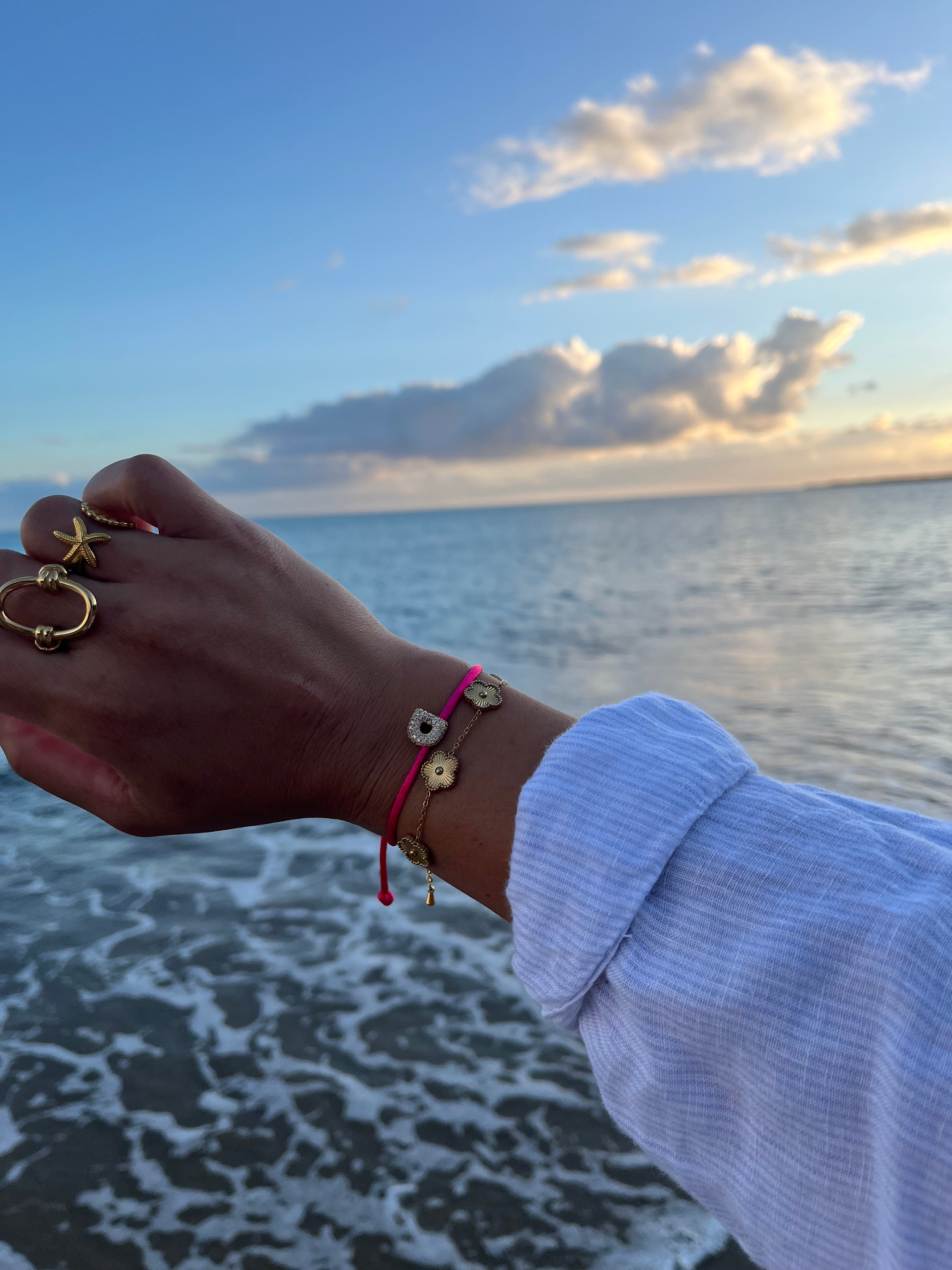 Bubble Letter Pink Bracelet